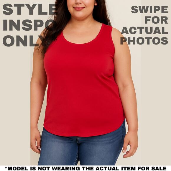 New Valerie Stevens Red Tank Top – Size 2X 0101 - Picture 2 of 7